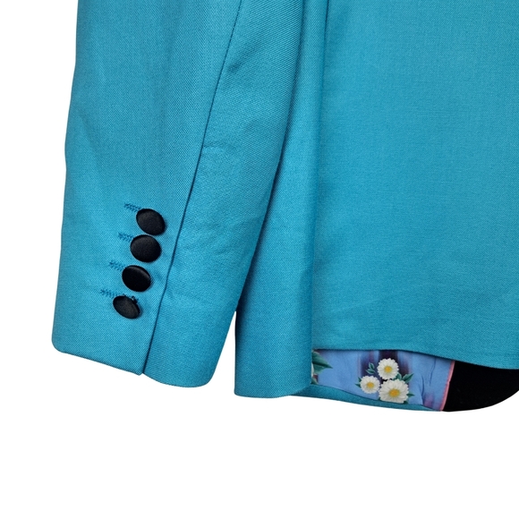 Paisley & Gray Slim Fit Men's 38R Blazer Tuxedo Suit Jacket Blue Turquoise - Picture 11 of 11